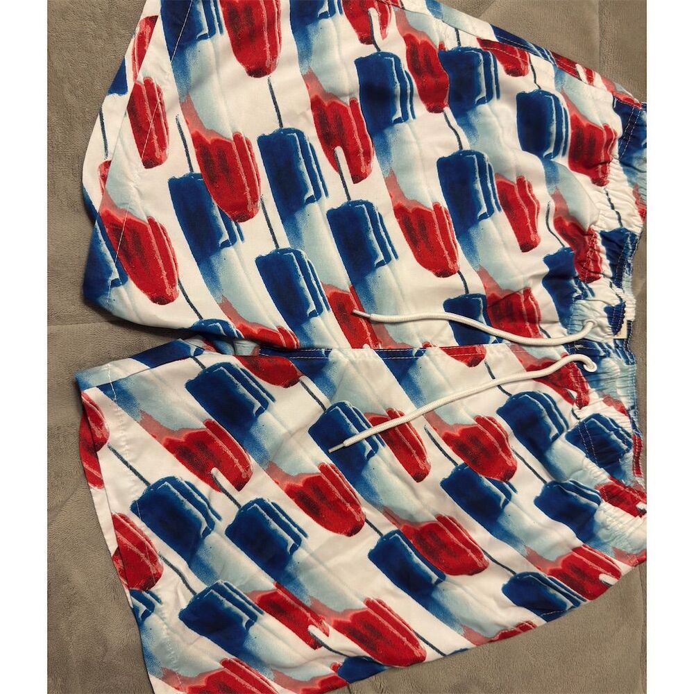 Arizona Jeans Men's Swim Trunks L Rocket Pop Print Beach Shorts